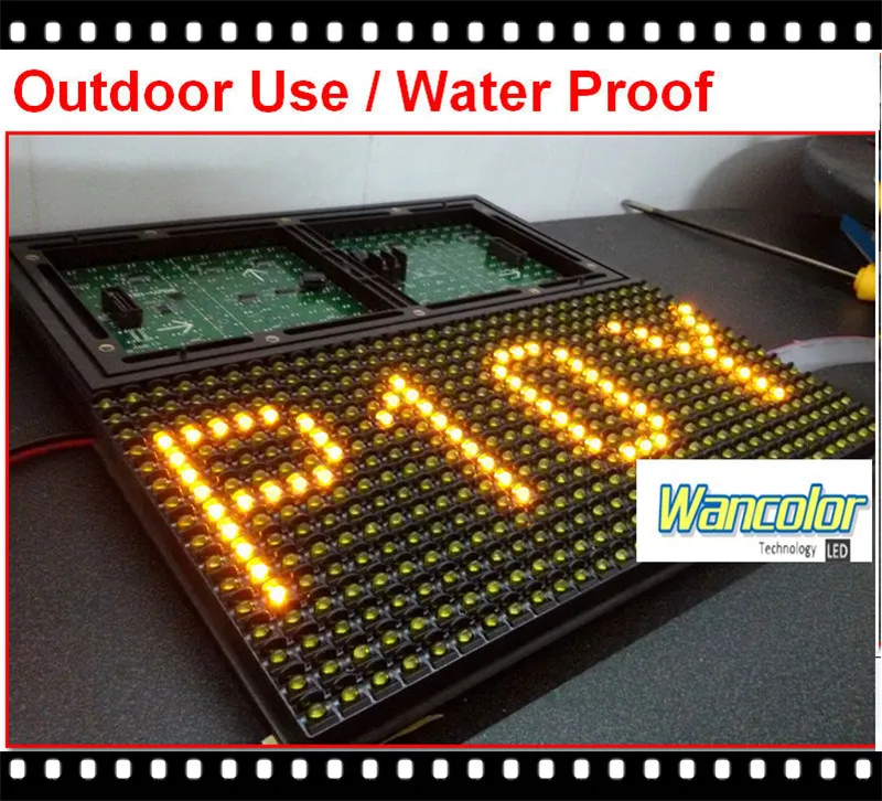 p10 outdoor LED scrolling display yellow color p10 display module+power supply+wifi/usb controller