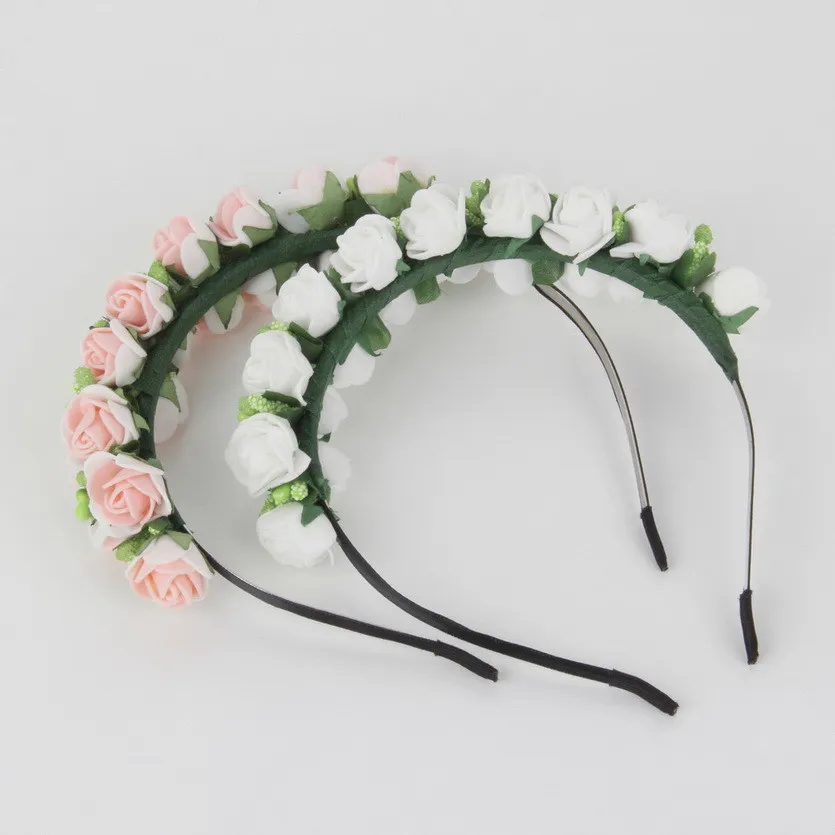 2016 Nowy Kwiat Garland Floral Bride Headband Hairband Wedding Party Prom Festiwal Decor Princess Floral Wreath Headpiece