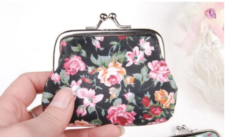 혼합 패션 뜨거운 빈티지 다채로운 도트 동전 지갑 캔버스 키 홀더 지갑 hasp 작은 선물 가방 클러치 핸드백 EWT023