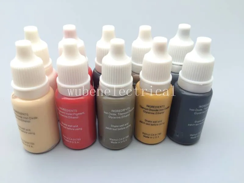 Colori Trucco Permanente Micro pigmenti Kit Sopracciglio Eyeliner Labbro 1/2 oz Kit Inchiostro Del Tatuaggio Cosmetico Completo