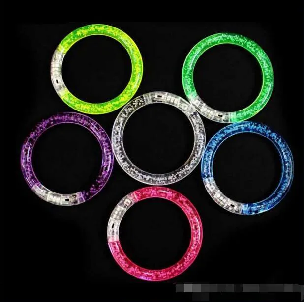 2017 Acrylic Glitter Glow Flash Light Sticks LED Crystal Gradient Color Hand Ring Bracelet Bangle Creativity Dance Party Supplies 3672408