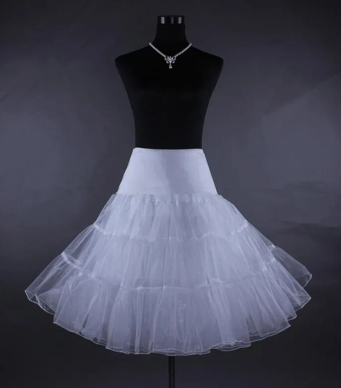 Nowe przybysze długość herbaty Krótka spódnica kolanowa spódnica silps Crinoline Bridal Petticoat Underskirt Ballerina spódnica WS0033701692