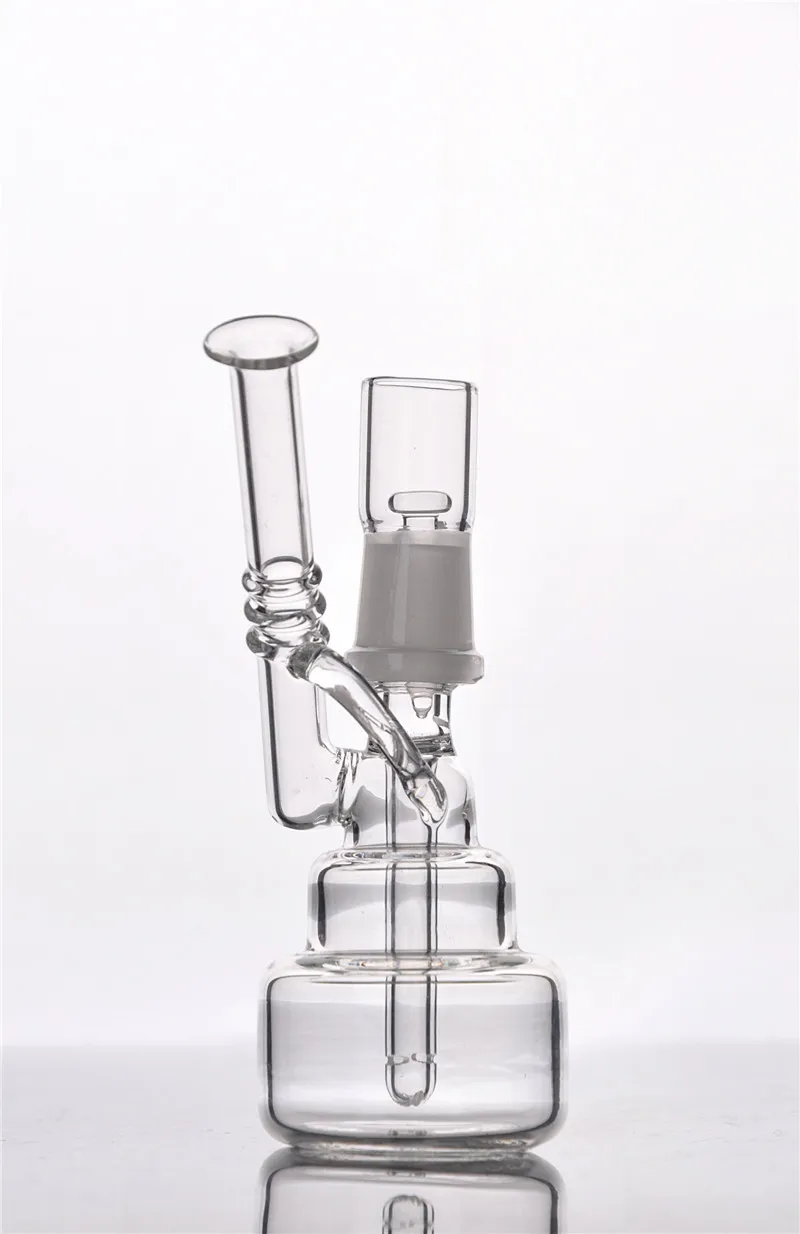 14 mm de vidro de vidro puro plataformas de petróleo fumar bongos com prego recycler tubos de água shisha bong perc splash