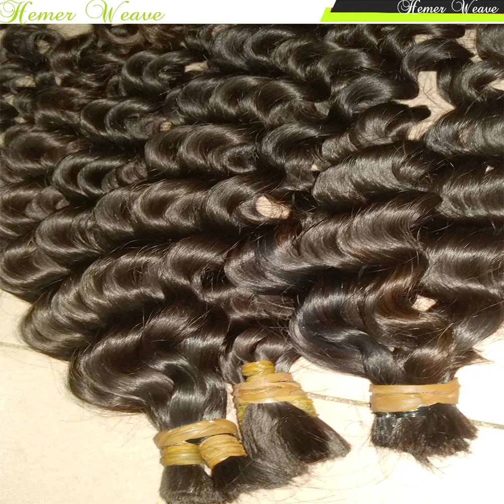 Capelli intrecciati all'uncinetto Nessuna trama 100 capelli umani malesi vergini 300 glot Fasci spessi Cucitura completa in onda profonda ricci3570544