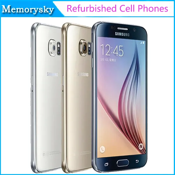 تم تجديده Samsung Galaxy S6 G920A G920T G920P G920V G920F الهاتف الخلوي OCTA CORE 3GB/32GB 16MP 5.1 بوصة 4G LTE