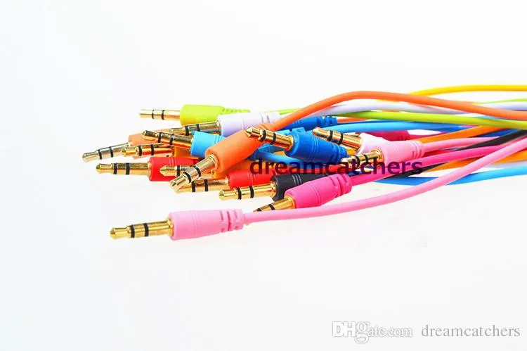 1 M 3FT AUX 3.5mm Stereo Auxiliary Car Car Cable Cable Male To Male Car Extension Kolorowe Drut dla Samsung S7 MP3 MP4 Headphone Głośnik iPhone.