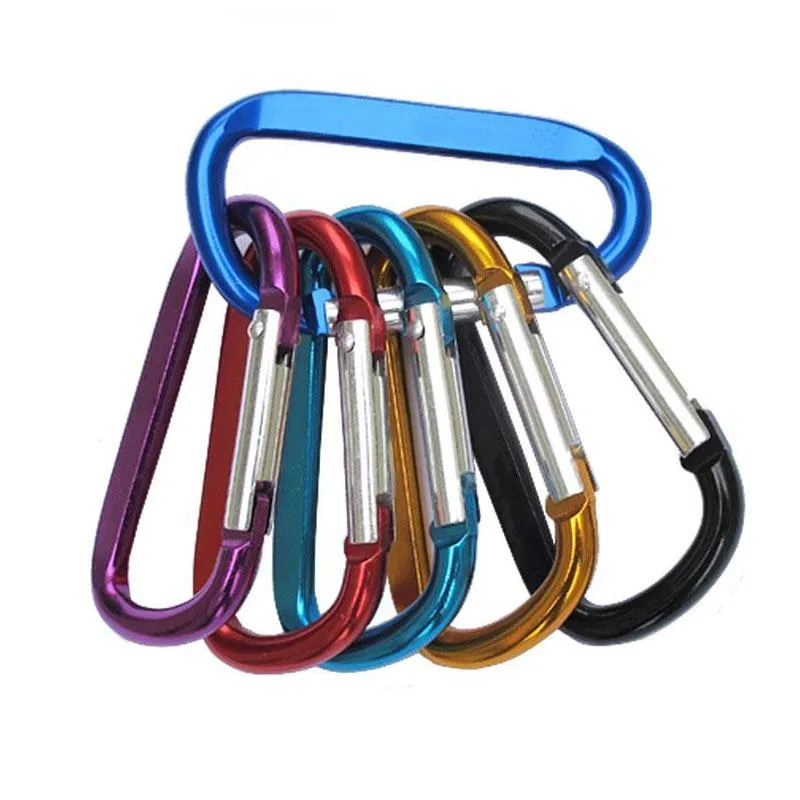 5/10pcs Carabiner Clips Mini Aluminum Alloy Keychain Carabiner Clip D Rings For Outdoor Camping Hiking Fishing Backpacking 2023
