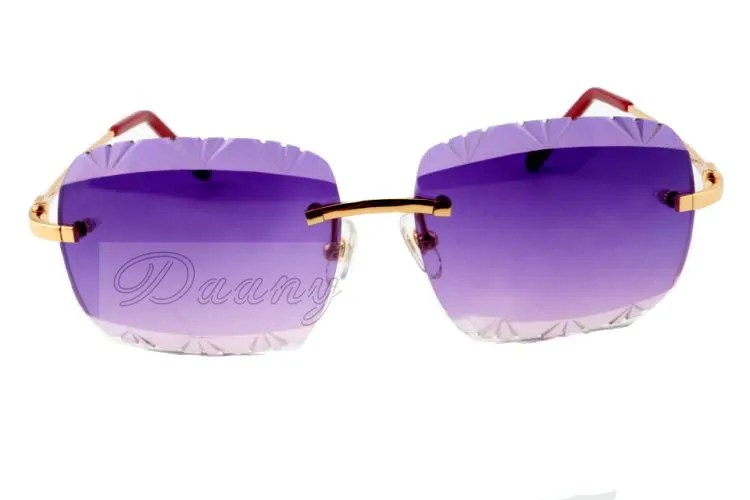 19 lentes de grabado en color nuevas gafas de sol talladas de alta calidad 8300765 gafas de sol con patas de espejo de metal ultraligeras informales tamaño 561811621583