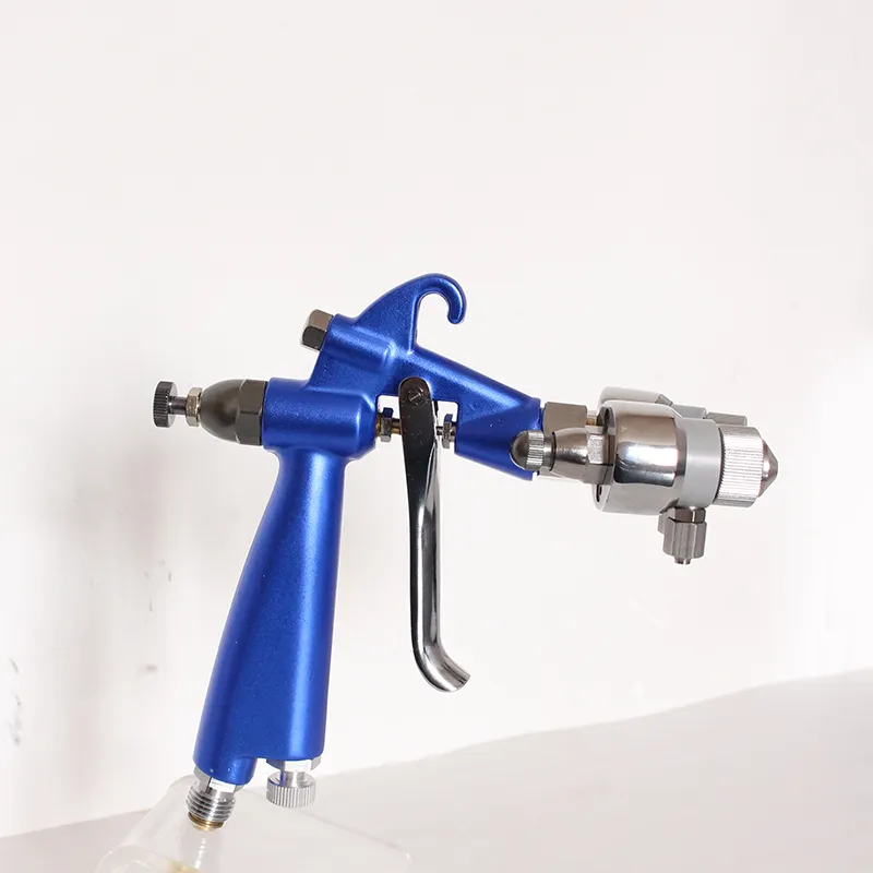 Gratis frakt Dual Head Spray Gun Paint Spray Gun Air Compressor 1.2-1.4mm Dubbelmunstycke Spegel Chrome Spray Gun HVLP