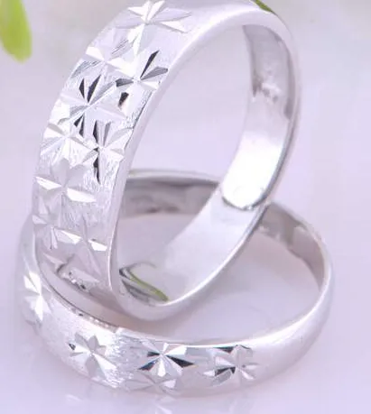 925 Sterling Silver Platiserade Par Ringar För Bröllop Tillbehör Julklapp Koreansk stil Ny Partihandel Hot Sale DHL Gratis frakt