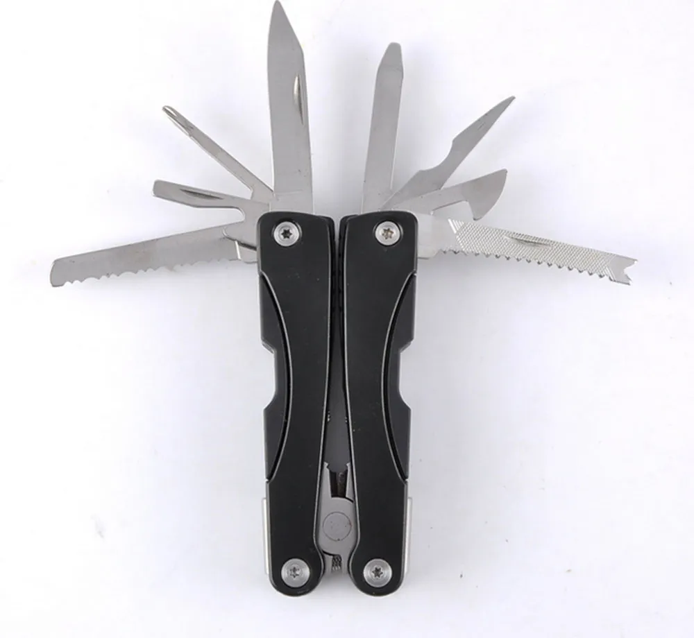 Wholesale 9 In 1 Outdoor foldable EDC Survival pocket Tool Fold Stainless Multifunction Plier Knife Screw Diver Opener