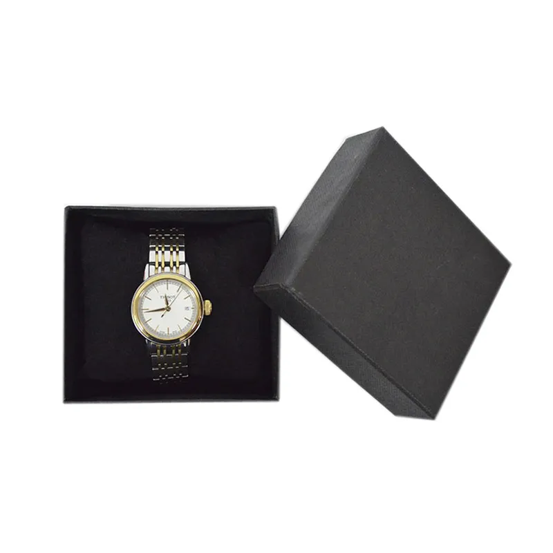 Jewelry Packaging Cases Black Paper with Black Velvet Cushion Pillow Watch Storage Bracelet Organizer Gift Box Bangle Chain Storage Box