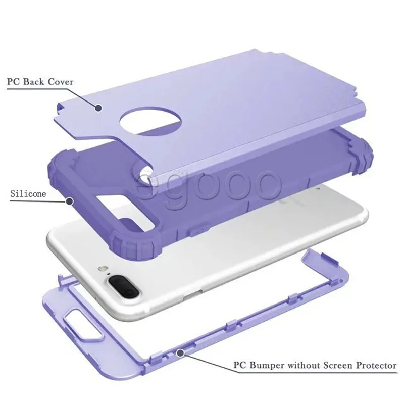 2 W 1 Hybrydowy Robot Armor Combo Soft TPU PC Case Naśrodek Osłona obrońcy Obudowa Pokrywa dla iPhone X XR XS max 8 7 6S Sumsung S8 S9 Plus Note 8 9