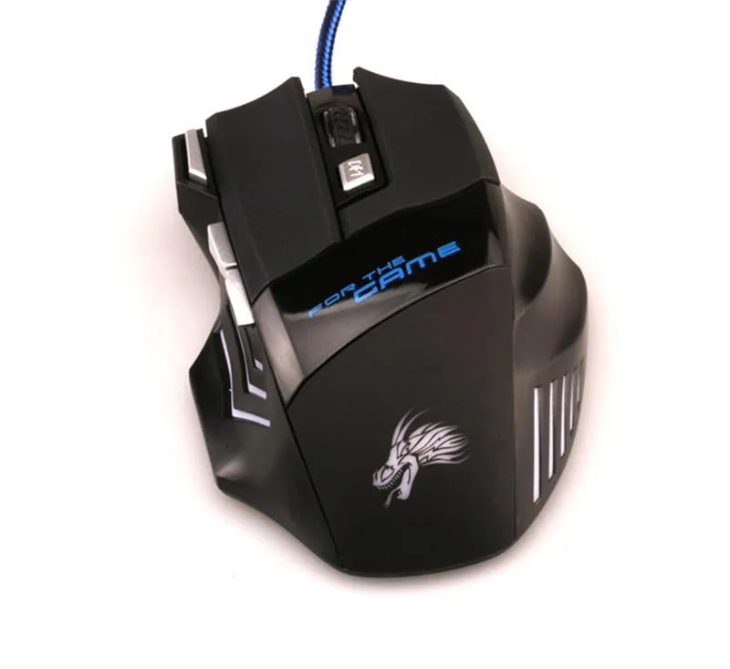 Professional 5500 DPI Gaming Mouse 7 Buttons LED Optical USB Wired Mice