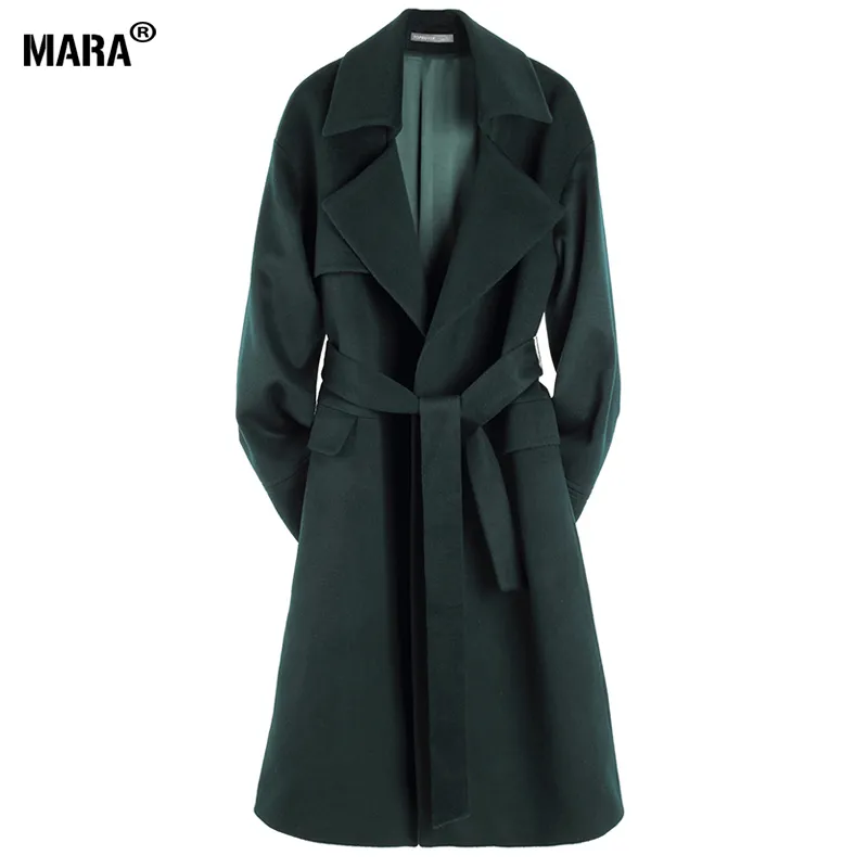 Hurtownia Nowa Winter Women Długi Płaszcz Wełniany Loose 2016 New Fashion Plus Size Turn-Down Collar Woolen Trench Coat Outerwear Manteau Femme