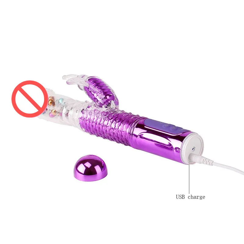 Tiges de perles rotatives télescopiques papillon, Charge USB, 36 fréquences, vibrateur de point G, gode stimulateur de clitoris, masseur, jouet sexuel pour femmes 9370291