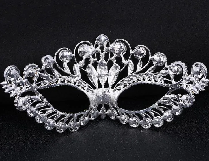 Rhinestone Venetian Masquerade Maski Moda Kobiety Sexy Metalowe Eyemask Ślub Hen Night Party Maska Halloween Boże Narodzenie świąteczne Dostawy