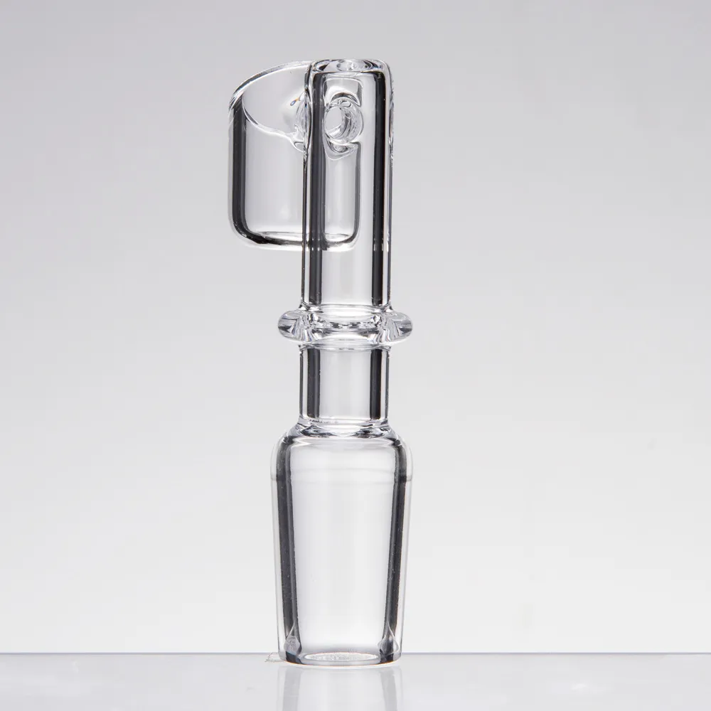 90 Degree Straight Connector Quartz Banger Style Domeless Nail with Clear Male and Female joint for glass bongs dab oil rigs