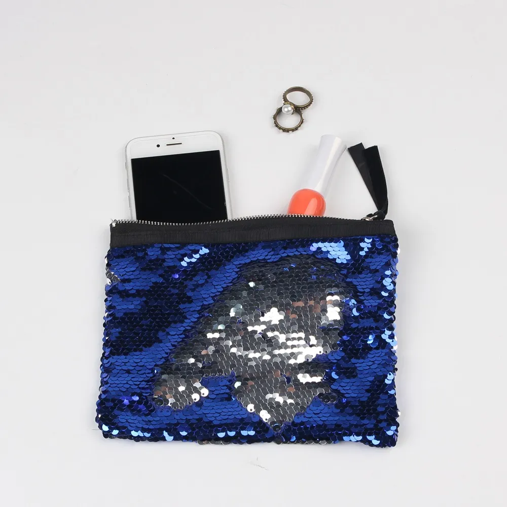 Mermaid Sequin Clutch Bag 19 * 15cm Kvinnor Reversible Sequins Glitter Handväska Evening Koppling Väska Väskor Väskor Väska Väska Kosmetisk Förvaring Väska