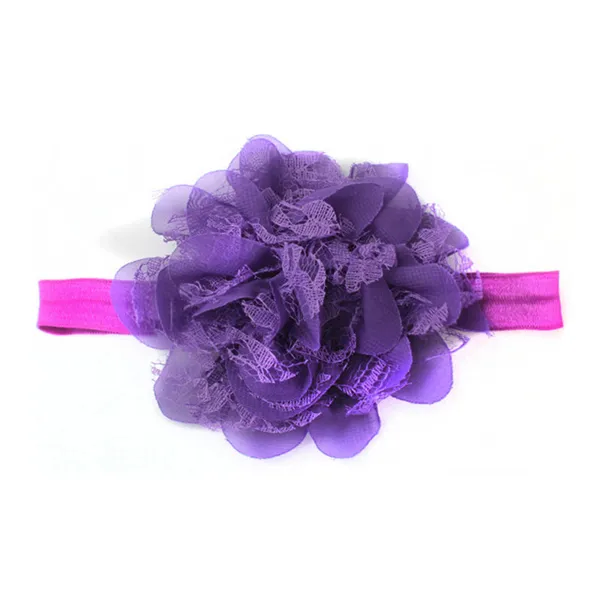 Lovely Baby Fashion Headbands Party Decoration Kids Hair Ribbons Accessories Multicolor Chiffon Flower With Soft Elastic Crochet Hairband