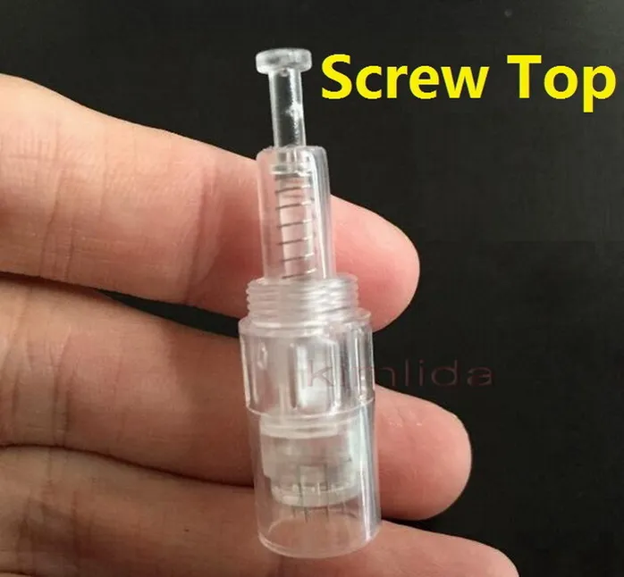 50pcs screw top derma pen needle cartridges 1 3 7 9/ 12 / 36 nano needle electric derma stamp dermapen replacement head derma tip