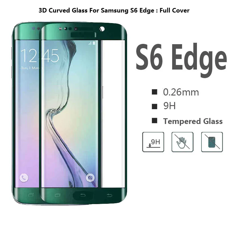 S6 Folia szkła hartowanego do Samsung Galaxy S6 Edge 3D Curved Full Cover Harted Glass Phone Ekran Protector