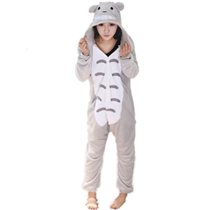 Anime japonês Meu Vizinho Totoro macacão Nightwear Sleepwear Totoro Traje Cosplay Totoro Onesie Pijamas Pijamas Feminino Homens jumpsuit