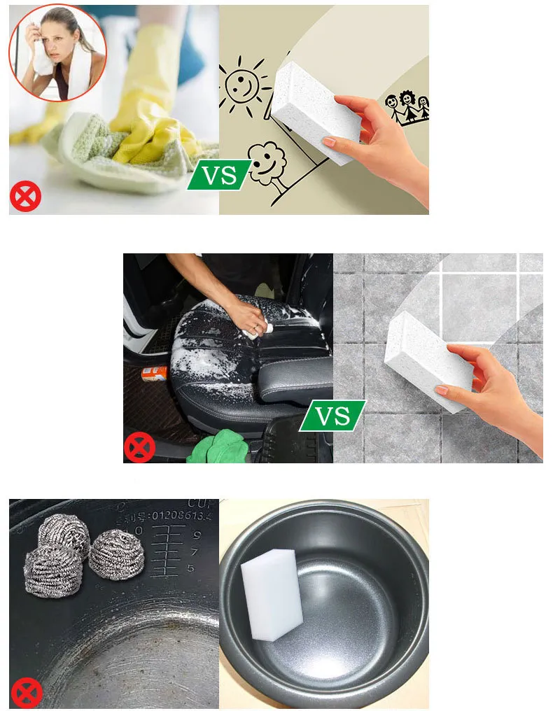 10 sztuk / partia Magic Gąbki Wielofunkcyjne Cleaning Gumki melaminowe gąbki 10x6x2cm