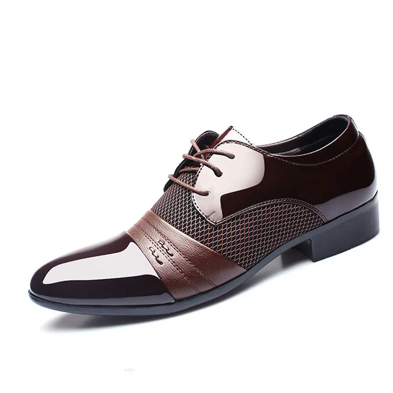 Men Dress Shoes Men Business Flat Shoes Black Brown Breathable Low Top Men Formal Office Shoes Plus Size