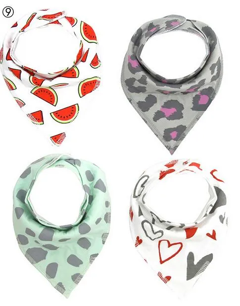 Bavaglino Neonato Cotone 4 Pezzi Bavaglini Bandana Neonato Pappa Svezzamento Bambino Drool Panno Assorbenti Neonato per Ragazzi e Ragazze Bambino
