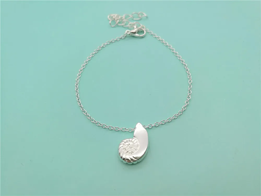 5 pièces mignon coquillage Bracelet Ariel voix coquille spirale tourbillon mer escargot Bracelet océan plage conque breloque chaîne bijoux