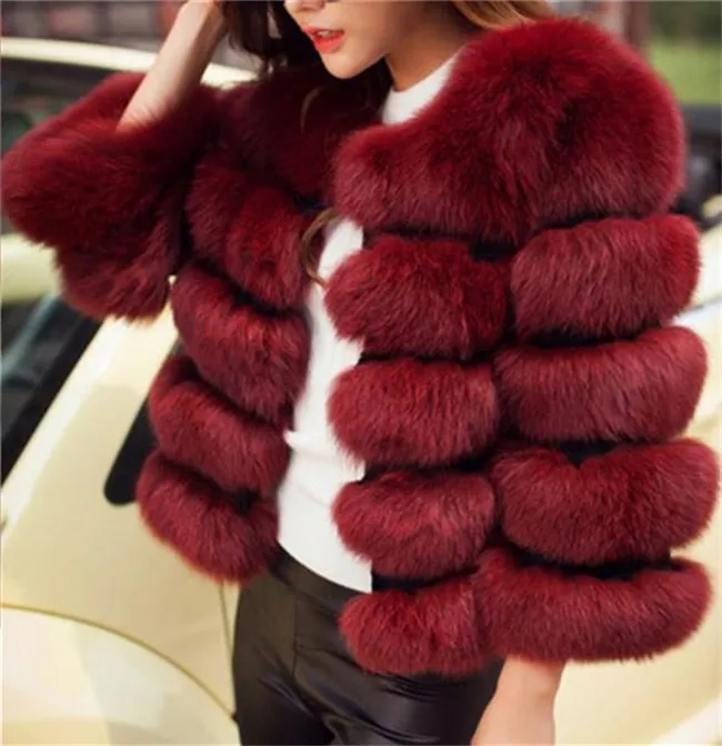 Women's Fur Faux Good Quality New Fashion Luxury Fox Vest Women Short Winter Warm Jacket Coat Waistcoat Variety Color for Choice