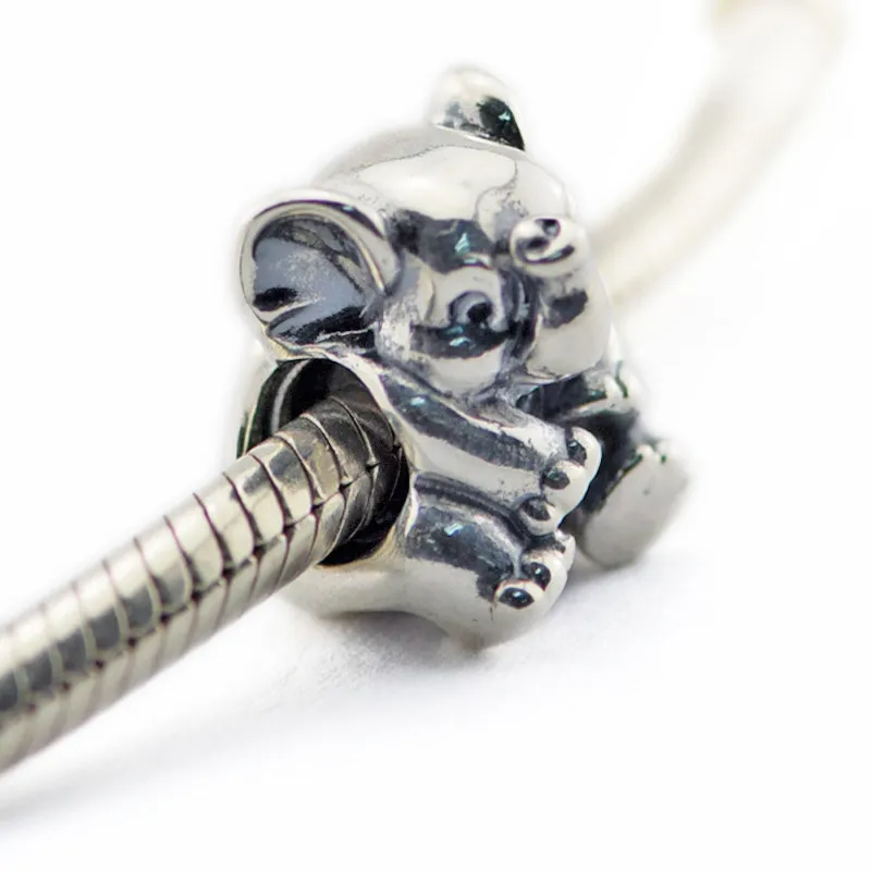 Passend für Pandora-Armbänder 2016 Lucky Elephant Charm Silberperlen 100 % 925 Sterling Silber Charms DIY Schmuck