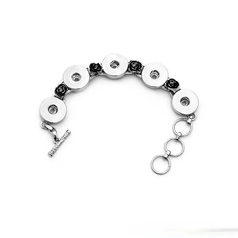 DIY Noosa Chunks Bracelets Silver Plated Interchangeable 18mm Snap Buttons Jewelry Women Fashion Bracelet 