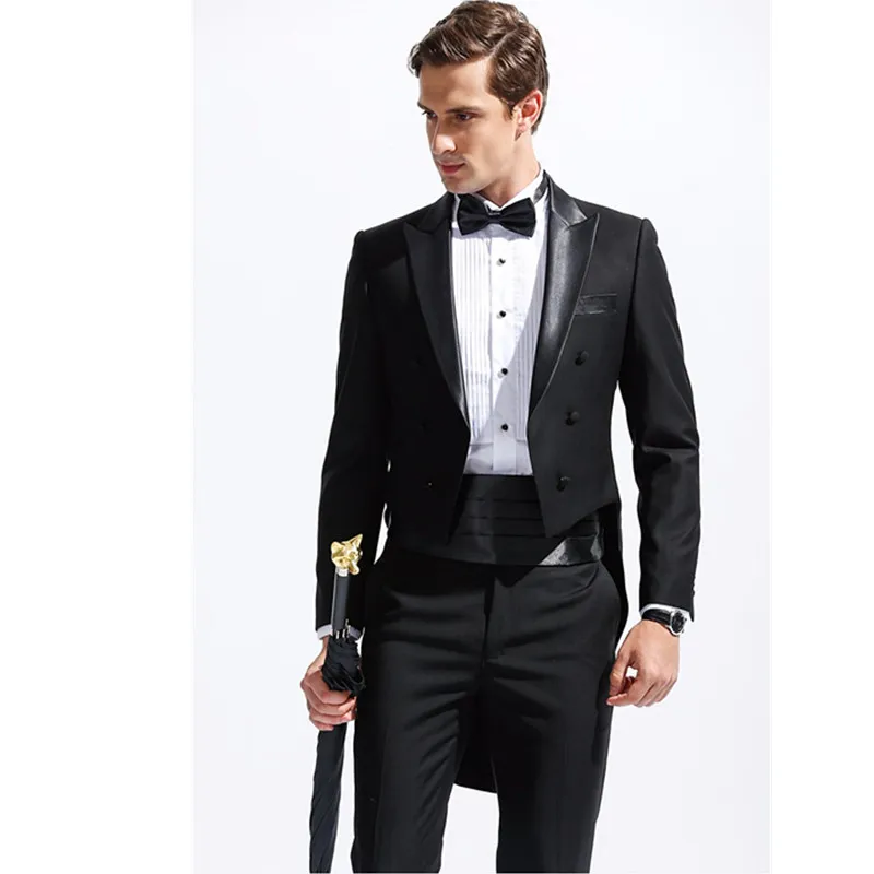 Mäns Fashion Formal Dress Blazer Tuxedo Suit Male Suit Set Moral Business Wedding Passar Skräddarsydda Toppar + Byxor .123