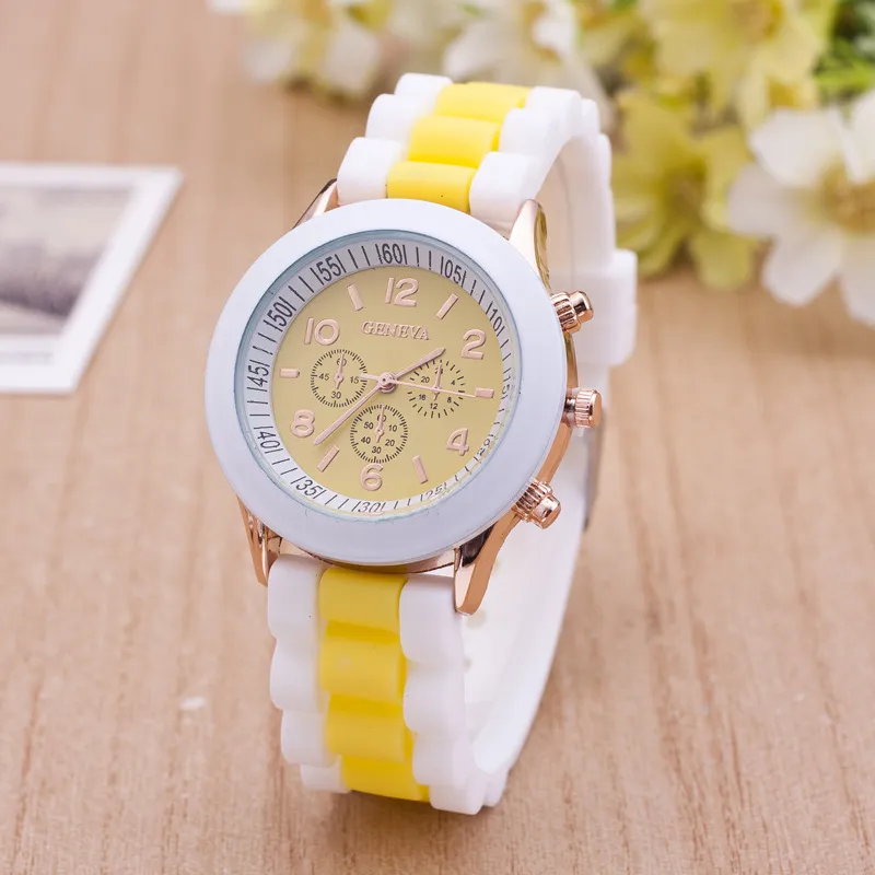 Zegarki damskie moda Genewa Silikonowy zegarek kwarcowy kobiety Jelly Sportowy zegarek na rękę, marka damska sukienka zegarki, casual damski zegarek