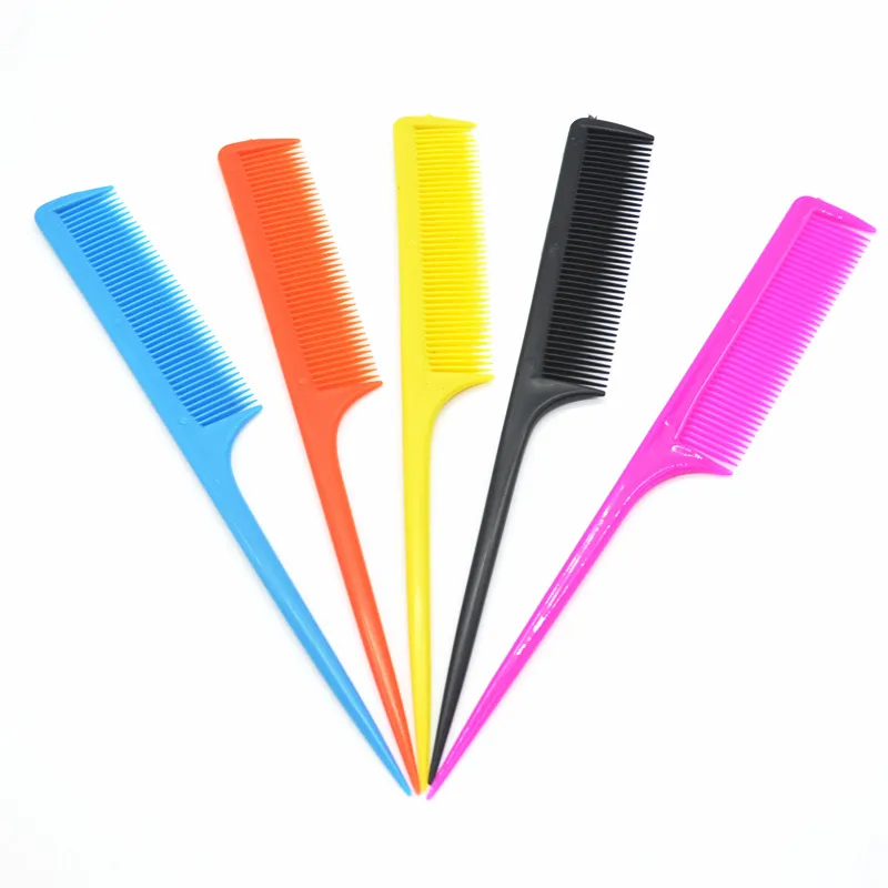 Wholesale-5 pcs/lot Hair Salon Pointed Tail Comb Fashion Candy Color Hairdressing Combs Hair Styling Care Tools Y60*HJ1005#M5