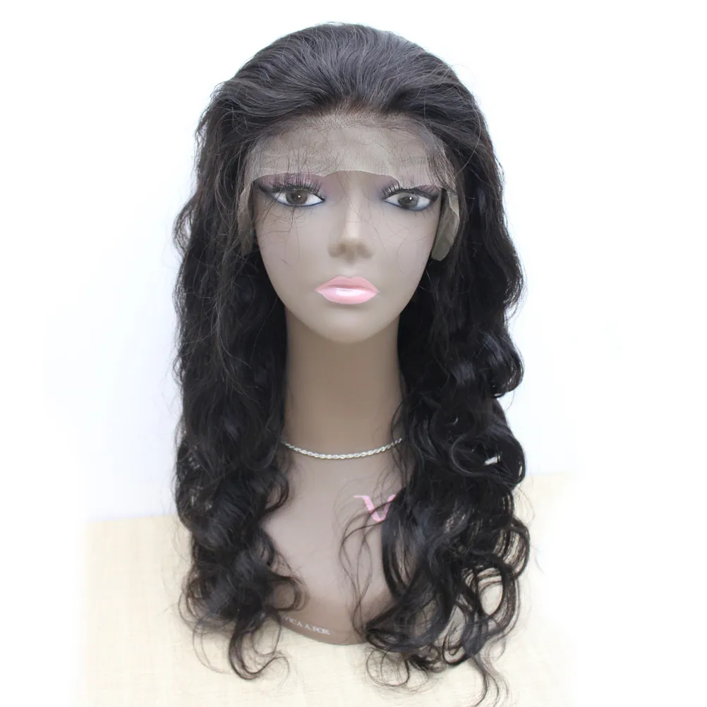 Brasileiro Virgem Humano Cabelo Perucas Body Wave 130% Densidade 1B Perucas de renda completa ou perucas dianteiras de renda para mulheres negras 10 "-30"