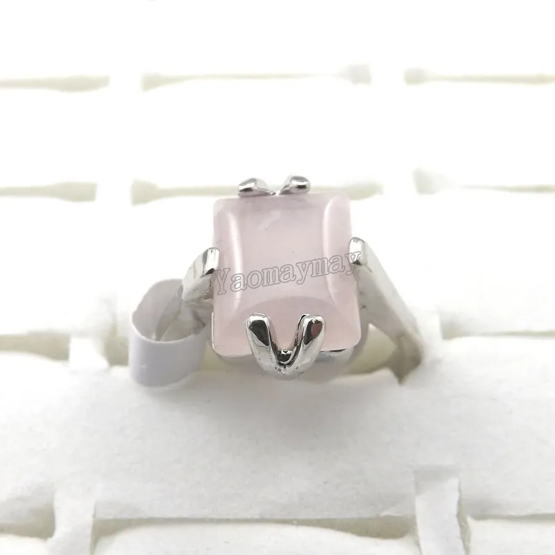 Fashion Pink Crystal Rings Women's Jewelry Rose Quartz Rings Wholesale