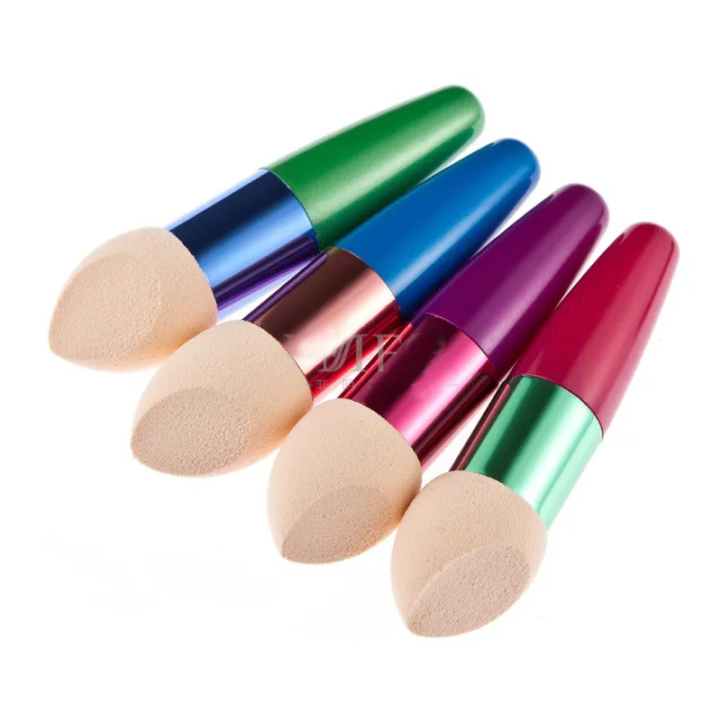 Powder Puff Mushroom Makeup Sponge with Handle Foundation Blending Beauty Sponge Dry & Wet Use for Powder Cream or Liquid Makeup Tools