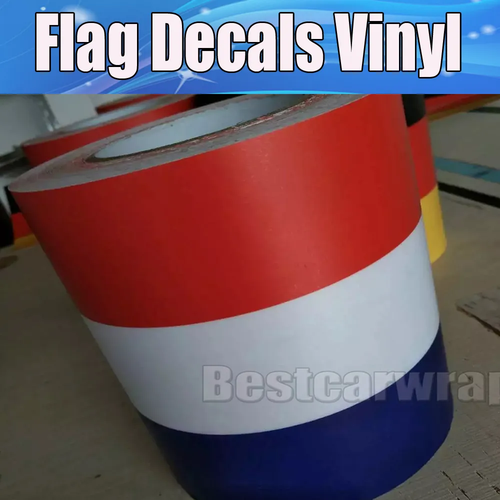 Nya Frankrike Flag Hood Stripes bilklistermärken för motorhuven, tak, bagageutrymme för Volkswagen/Mini DIY -bildekaler 15cmx30m/roll