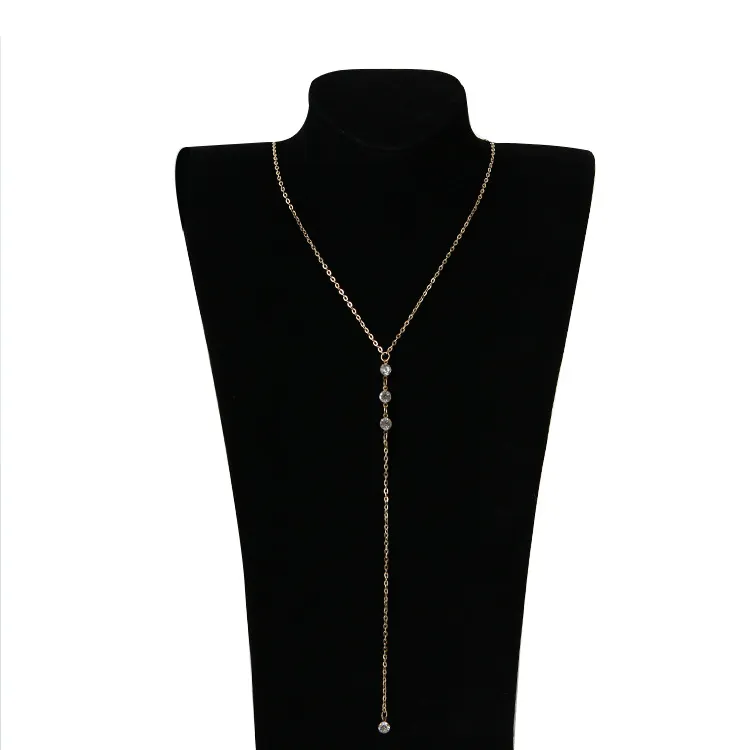 Eenvoudige Crystal Diamond Exposed Back Ketting Body Chain Lady Chaincklace Sexy Chain