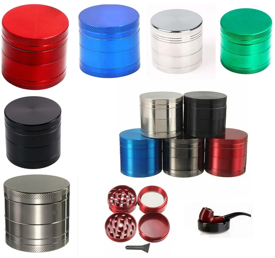 Nowe Szlifierki Pieprzowe Młynki Młynek ziołowy 40mm 4 Layer Hand Muller Tobacco Grinder 6 Kolory Stopu cynku CNC Zęby Kolorowe Szlifierki Herb MK110