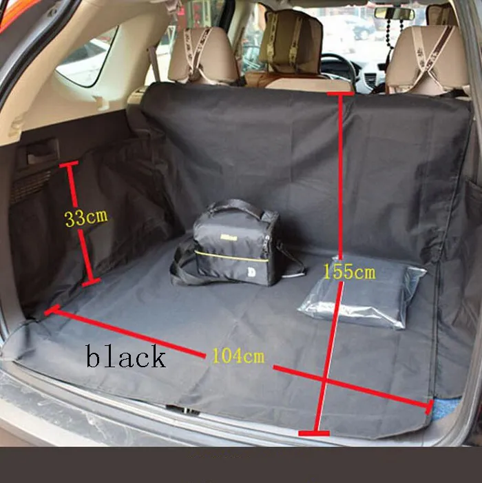 Bil Pet / Dog / Cat Sittstammen täcker Universal Klädsel Vattentät Anti-Damm Black Oxford Fabric för SUV