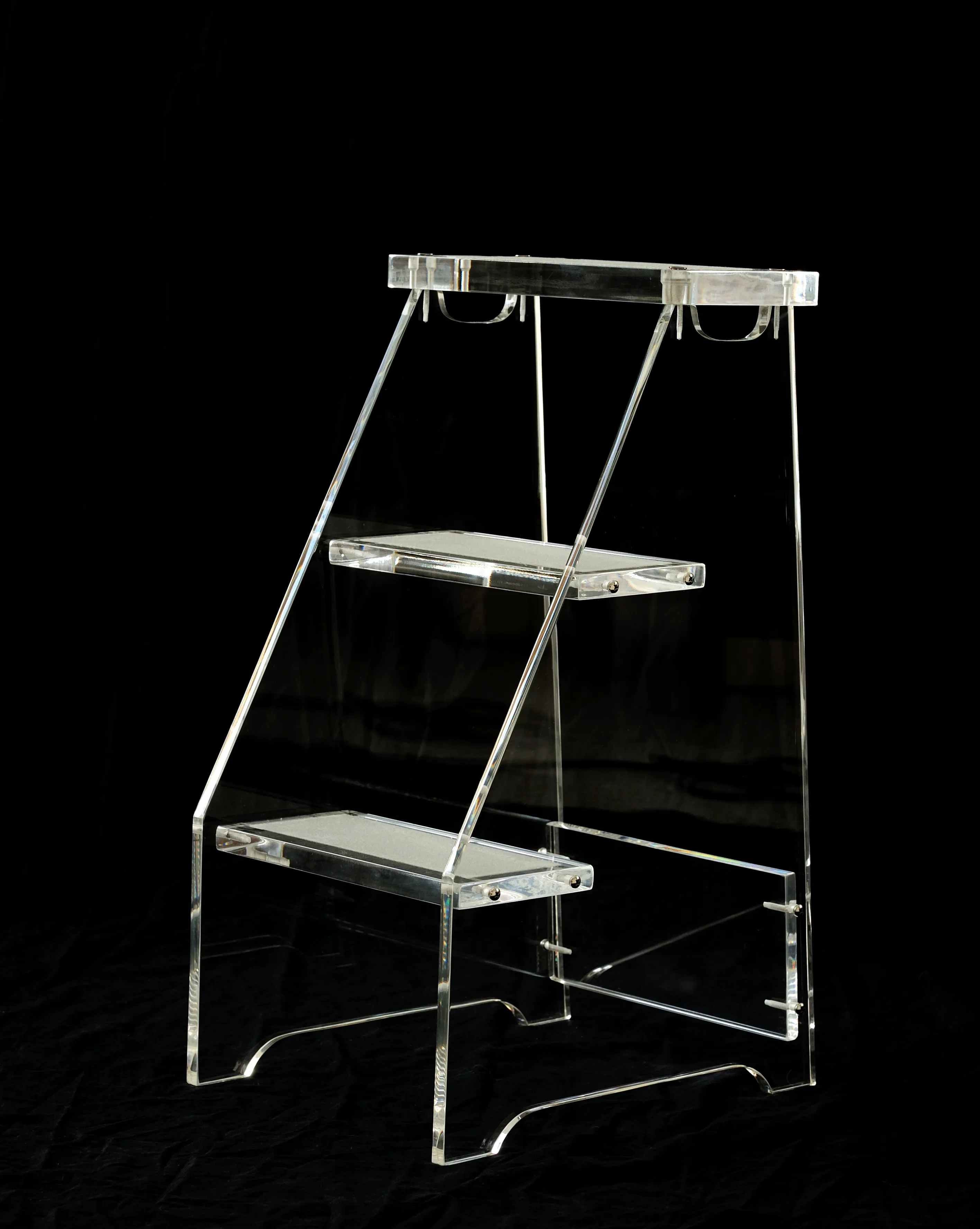 Clear lucite 3 level step ladder stool transparent acrylic coffee table