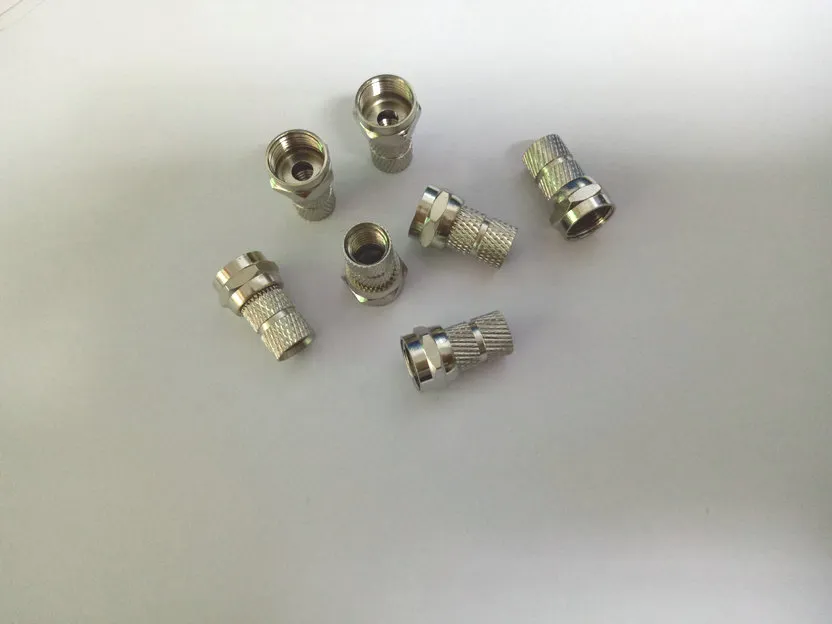 Connecteurs F mâles torsadés en laiton RG59 RF/coaxiaux, 100 pièces