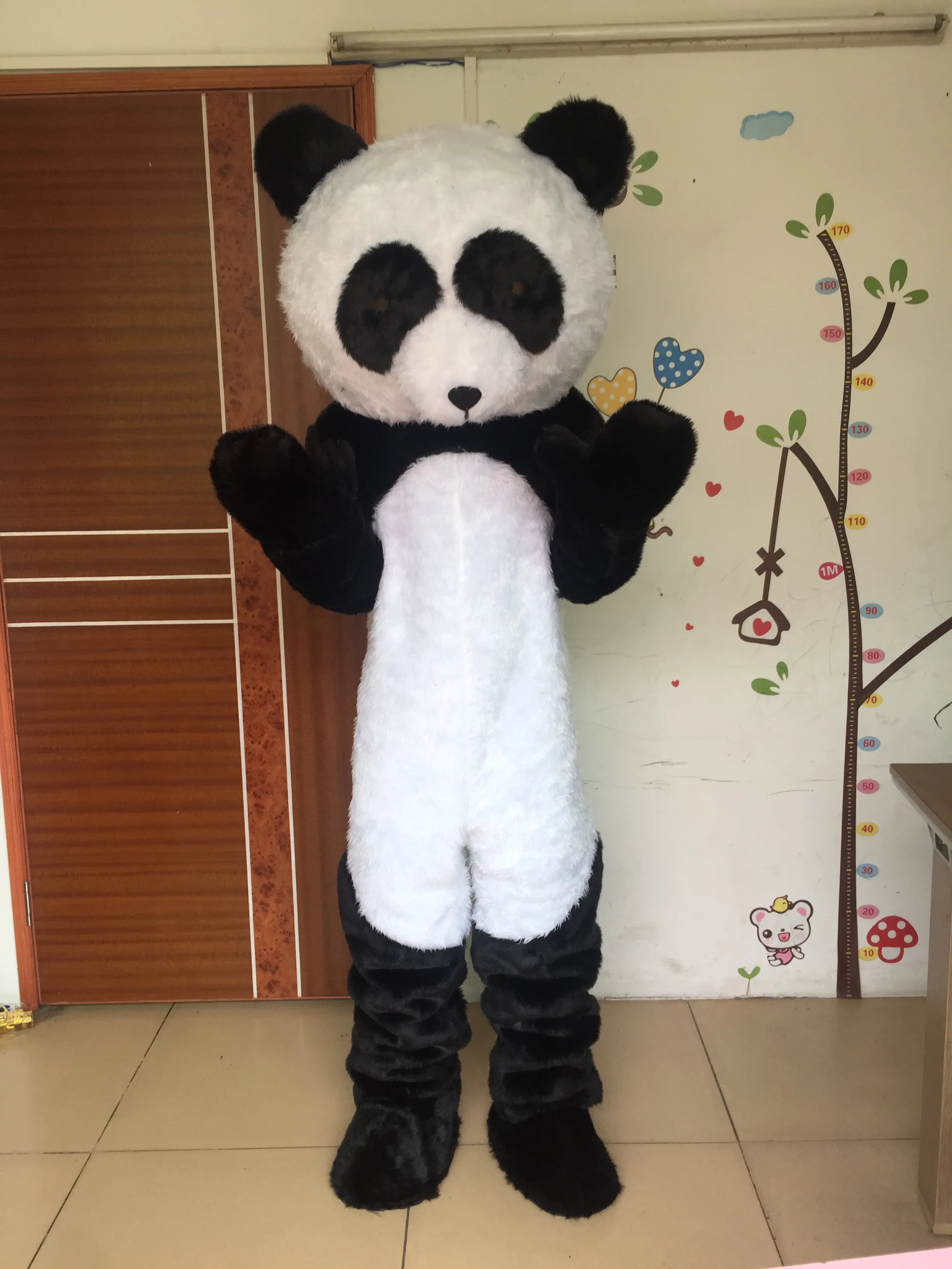Costume adulto della mascotte del panda del personaggio dei cartoni animati di alta qualità in vendita, costume della mascotte del vestito operato per la festa spedizione gratuita