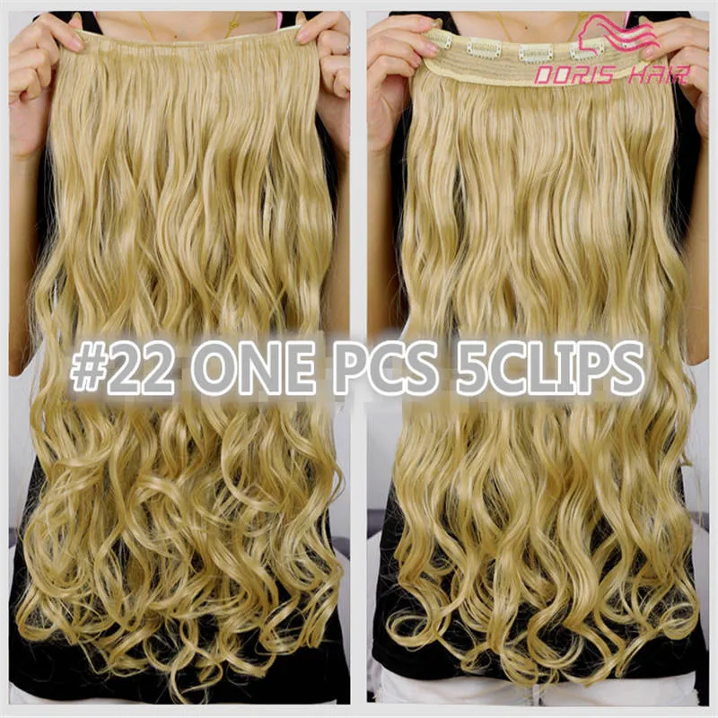 1 stks clip in haarverlenging vrouwen haar 30 kleuren een stuk 2 pack voor volledige hoofd lang golvend haarverlenging 14658287298721