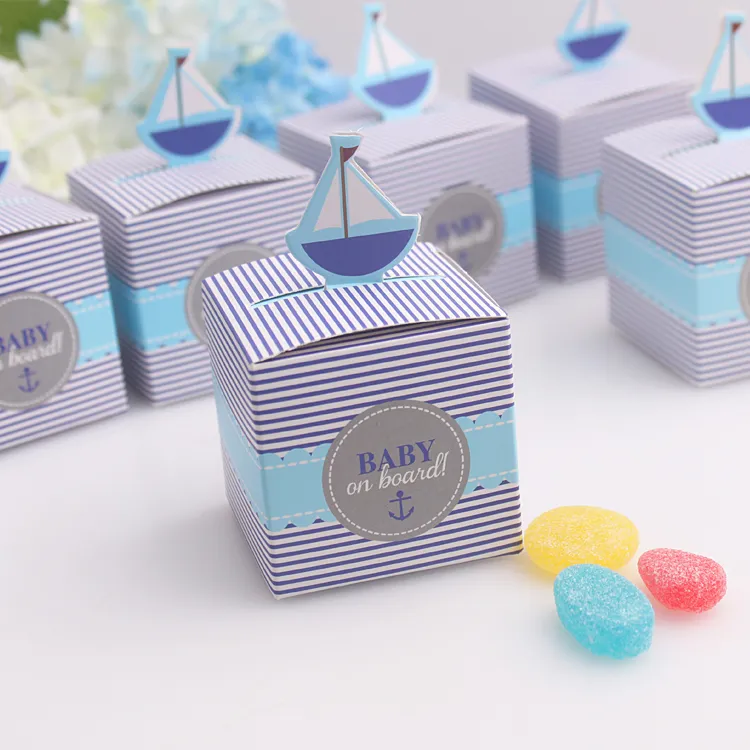 50 unids bebé a bordo caja de caramelo baby shower baby boy cumpleaños fiesta caja de chocolate único y hermoso diseño