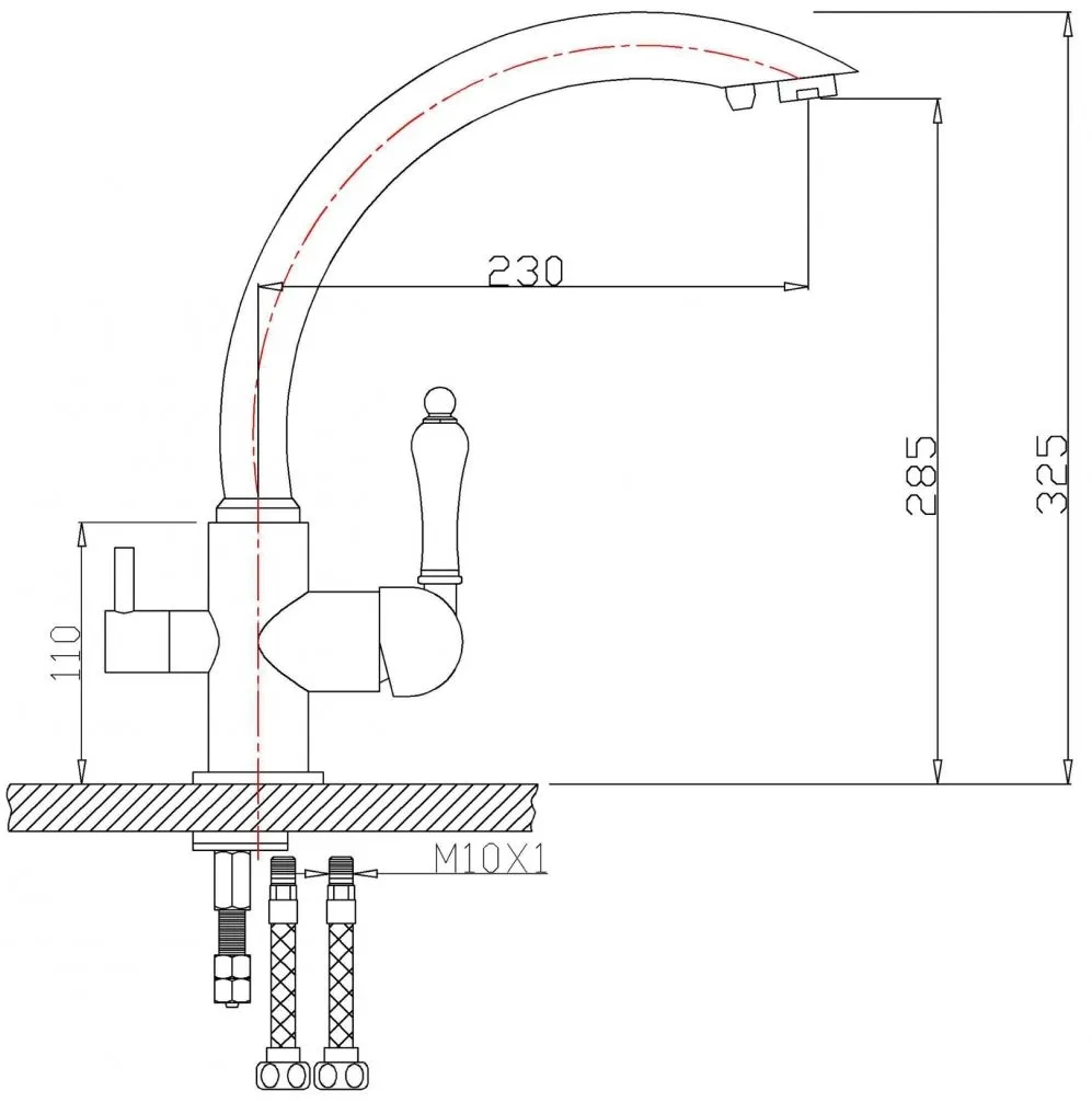 Rolya Rushed Troditional Style Antiek Brons Keukenkraan Gootsteenmengkraan Tri-Flow 3-weg waterfilter Tap271r